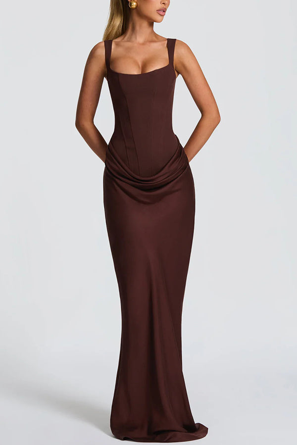 Leonor | Vestido maxi con escote cuadrado