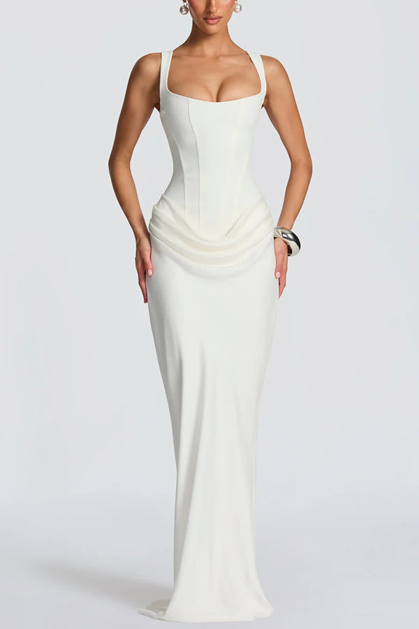 Leonor | Vestido maxi con escote cuadrado