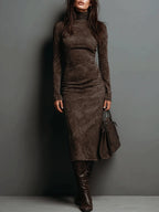 Lorena | Vestido midi largo marrón