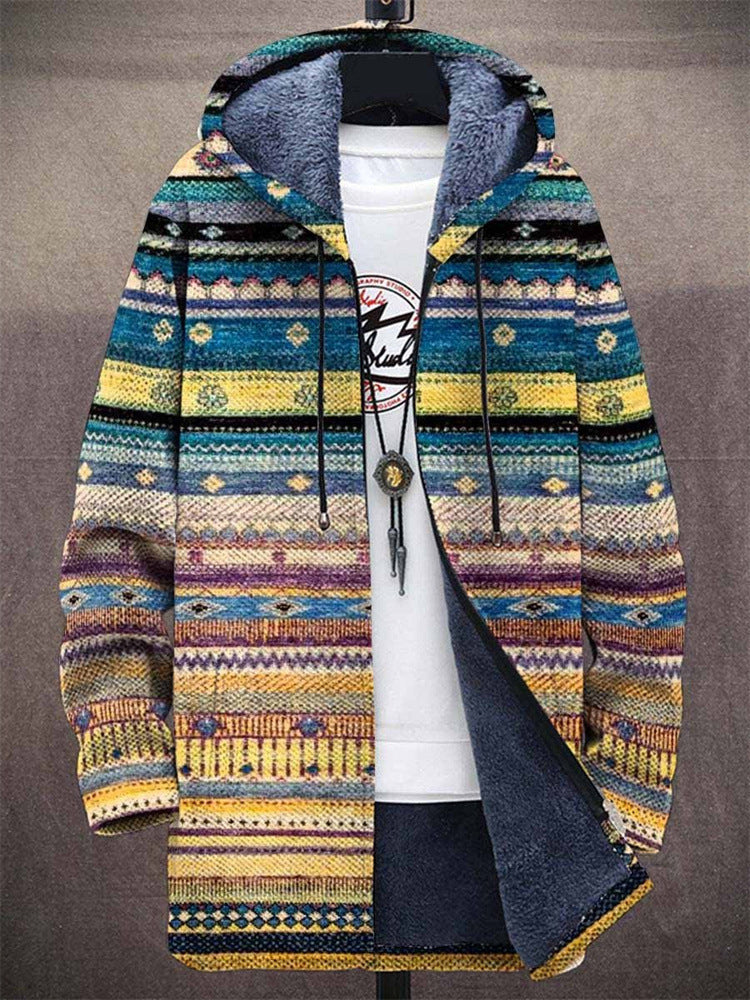 Marigold | Cárdigan con capucha y estampado artesanal