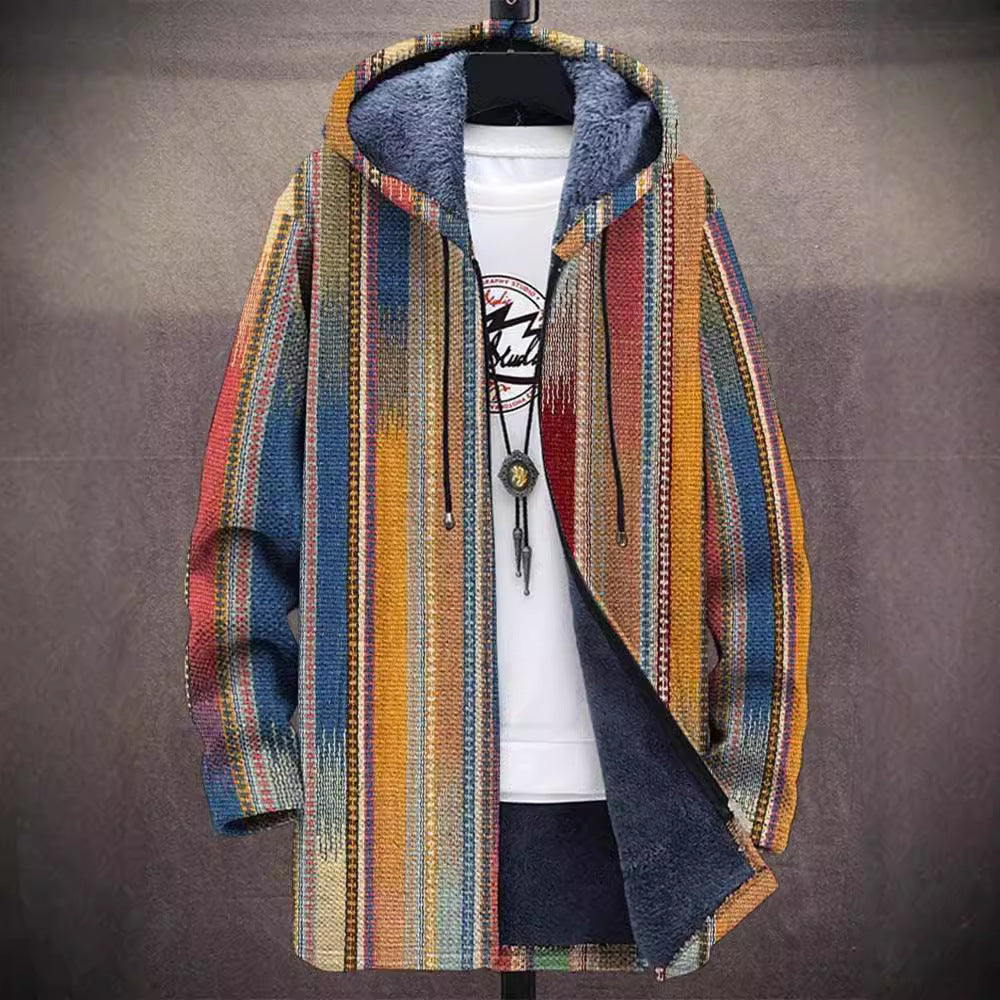 Marigold | Cárdigan con capucha y estampado artesanal