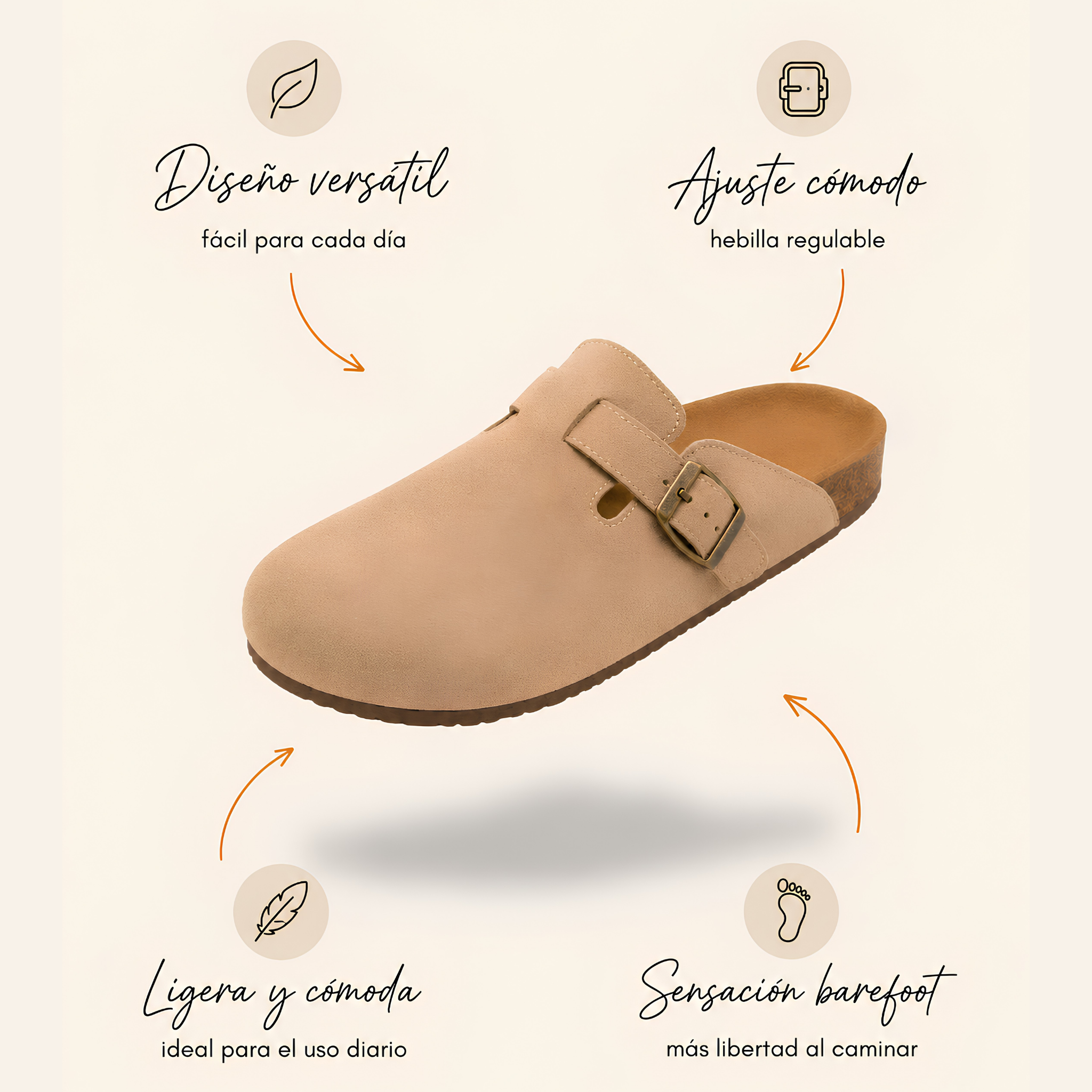 Mirello Descanso — Sandalias/Zuecos de Comodidad Relajada Todo el Día