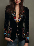 María - Blazer Bordado con Estampado Floral Multicolor
