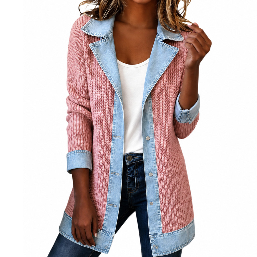 Lea - Chaqueta Vaquera de Punto Acanalado